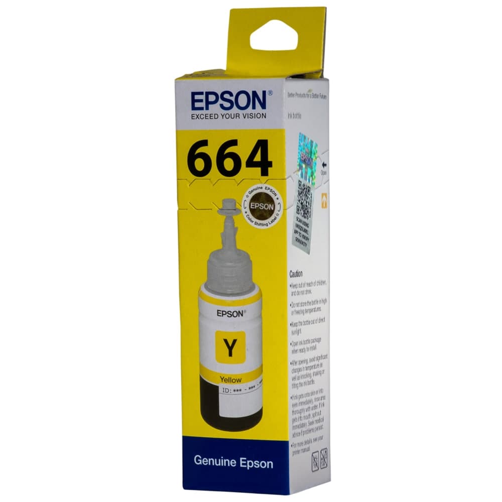 Epson 664 Original Yellow Ink Bottle (T6644) – 70ml | Print Legend