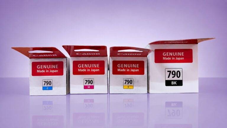Genuine Canon GI-790 ink boxes — Cyan, Magenta, Yellow, Black, Madurai