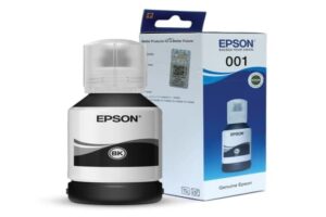 Genuine Epson 001 EcoTank ink bottle — Black, Print Legend Madurai.